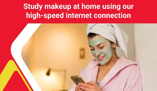 study makeup from home with our high speed internet connection blog image